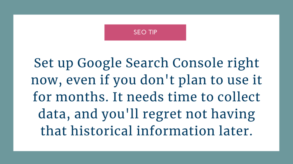 seo tip graphic set up google search console