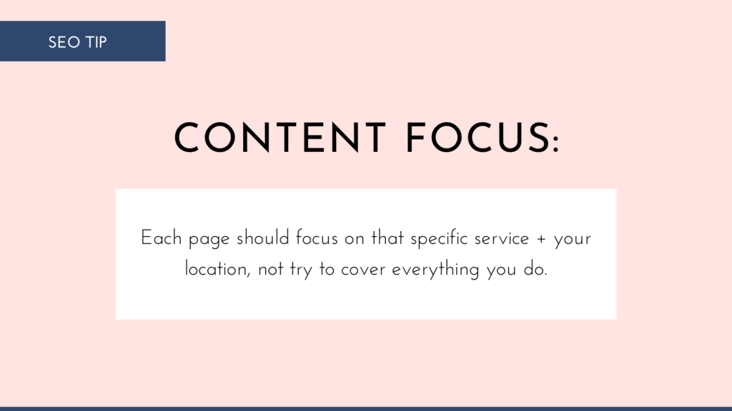seo tip content focus graphic