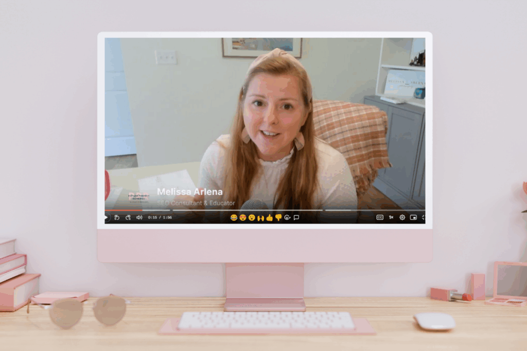 Computer on desk showing an Inquiry Response Video from a photographer
