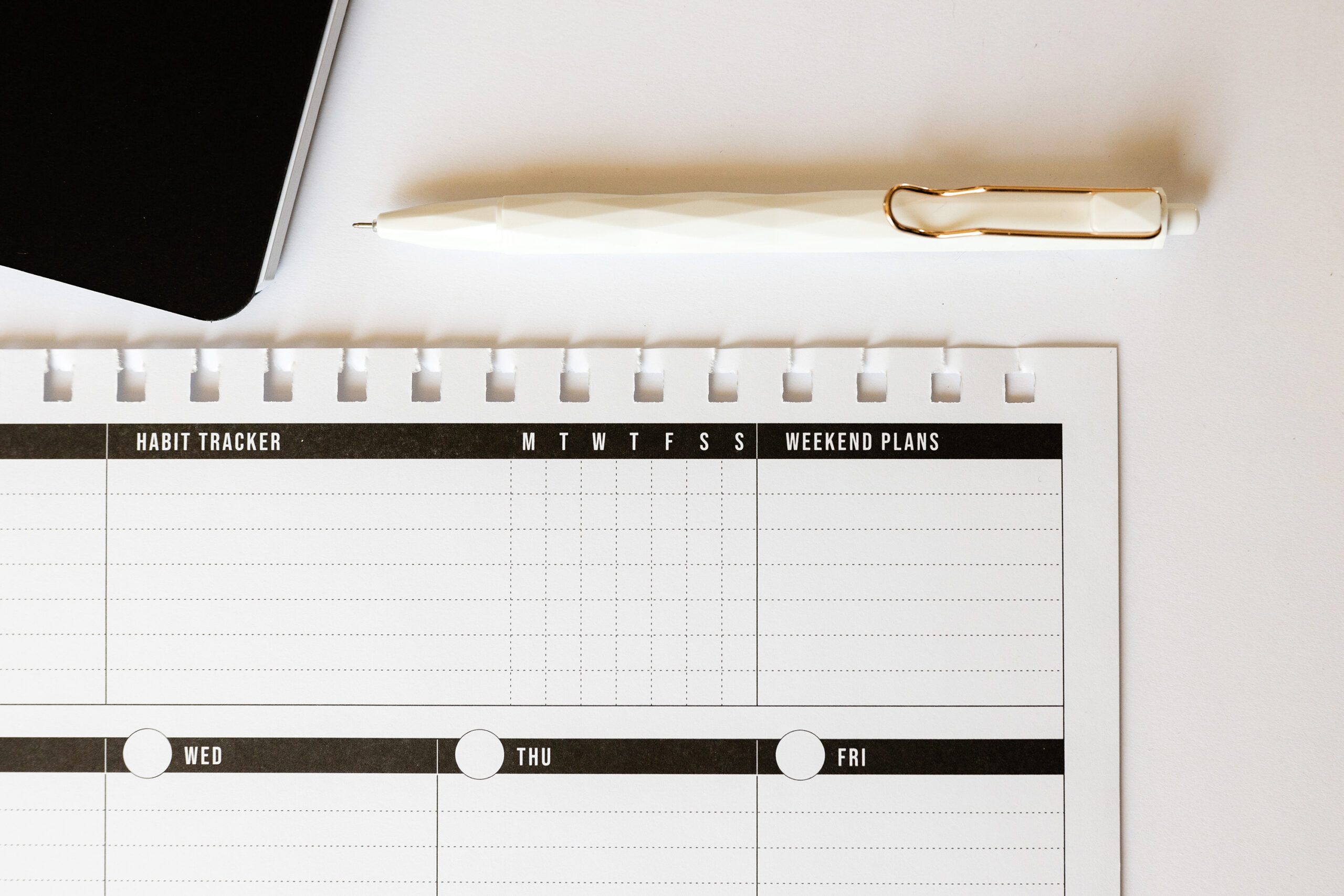 a calendar on a desk