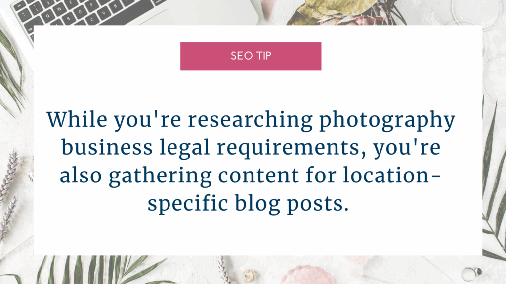 photography business legal requirements seo tip graphic