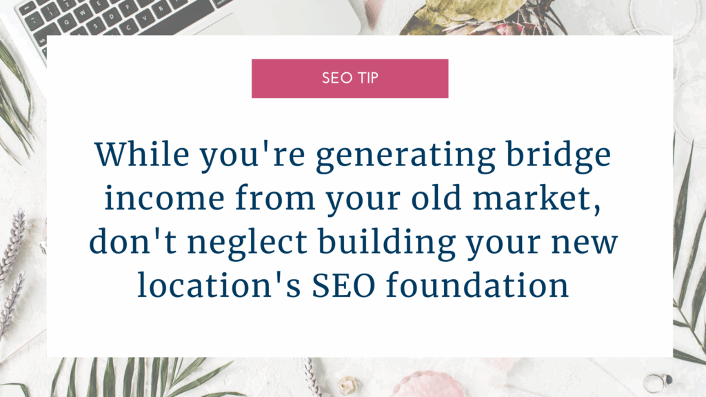 seo tip graphic for the photographer's guide to working your old market