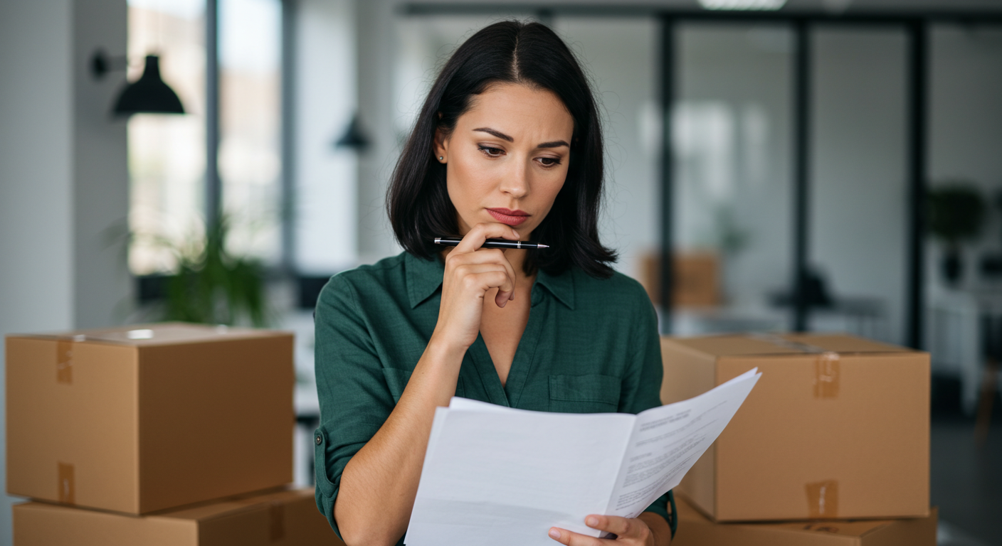 a photographer looks over legal requirements while moving