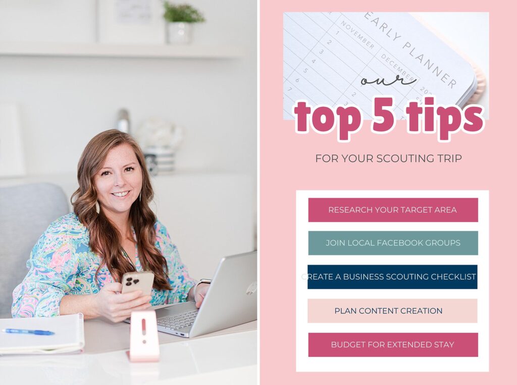 headshot of Melissa Arlena and our top 5 tips for your scouting trip