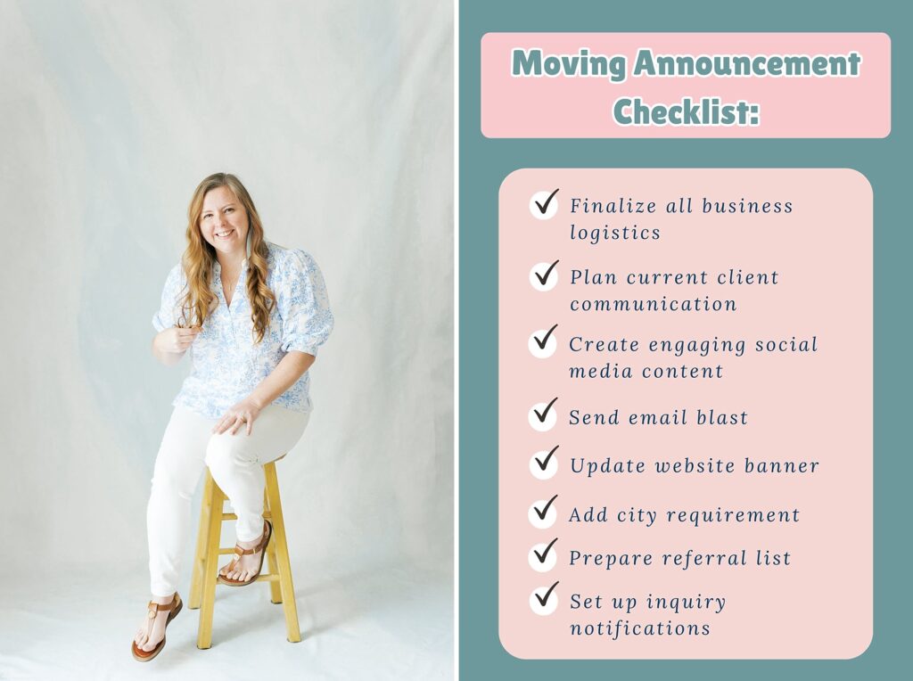 moving announcement checklist