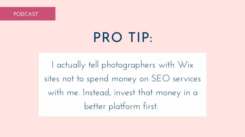 pro tip graphic why not to use WIX