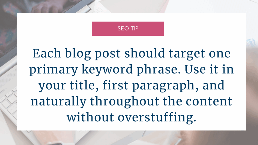 seo tip graphic for blog posts