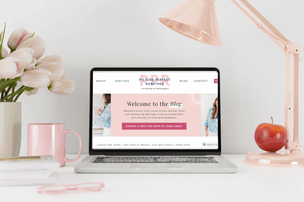 computer mockup showing PPR wordpress blog page