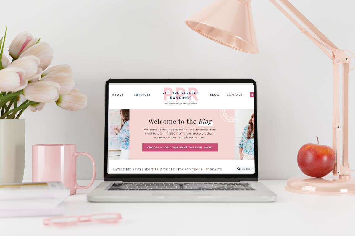 computer mockup showing PPR wordpress blog page