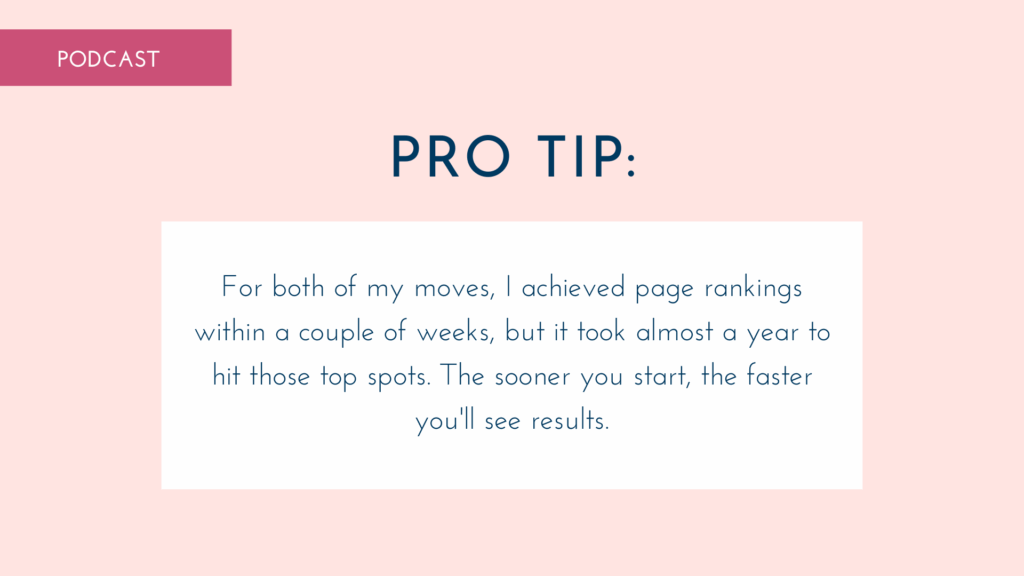 pro tip graphic on page rankings and local seo