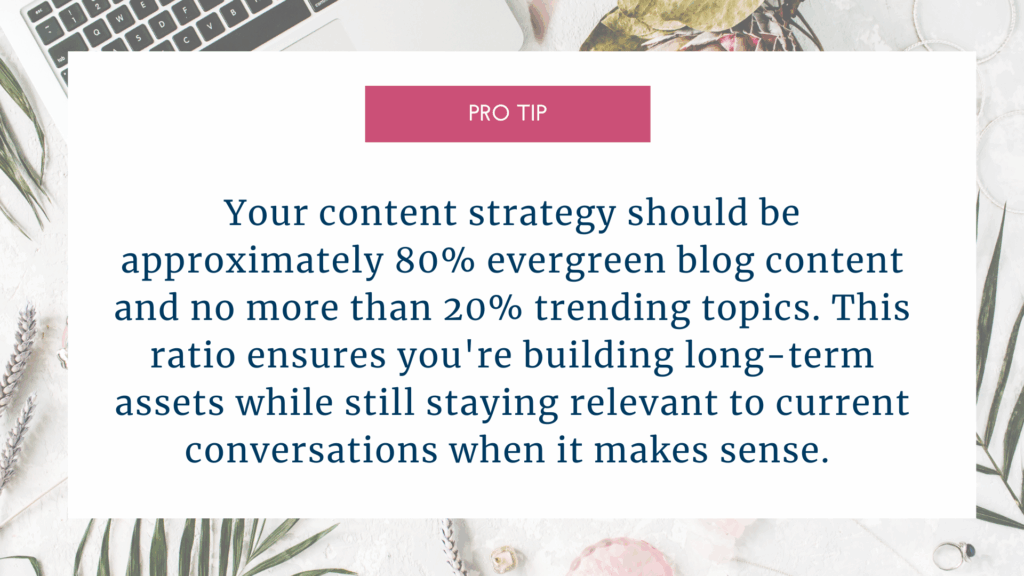 pro tip 80/20 ration for blog content