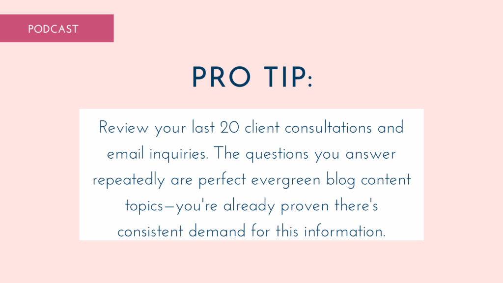 pro tip, review your last 20 client consultations and email inquiries