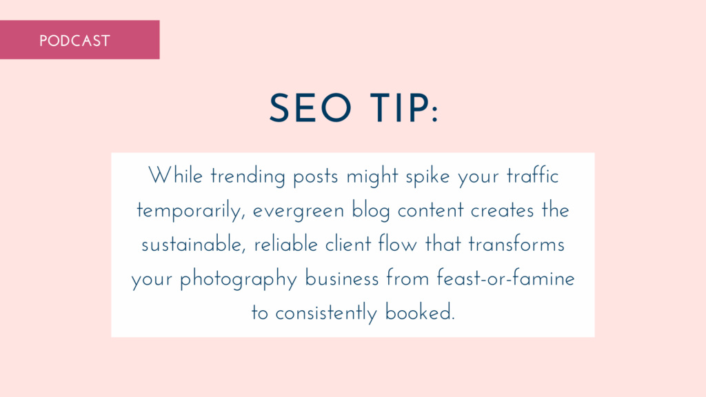 seo tip about trending posts and evergreen blog content