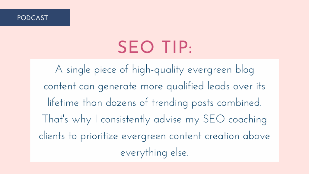 seo tip for a single piece of high quality evergreen blog content